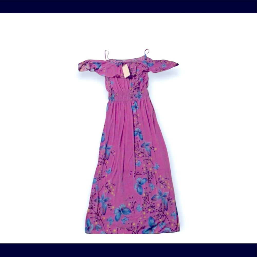 Sleeveless Multicolor Sundress Butterfly Pattern